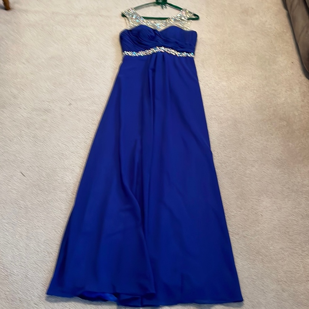 Royal blue with rhinestones prom dress. Smoke/pet free home
